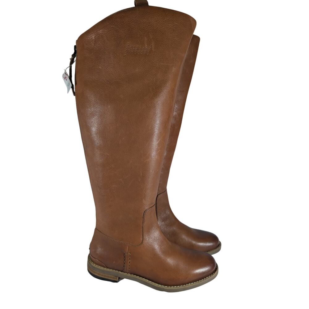 NWT! FRANCO SARTO! PECAN BROWN GENUINE LEATHER, BACK ZIPPER, LOW HEEL BOOTS! 7M
